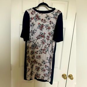 ZARA PRINTED FLORAL GEORGETTE SHORT SLEEVE DRESS SZ L